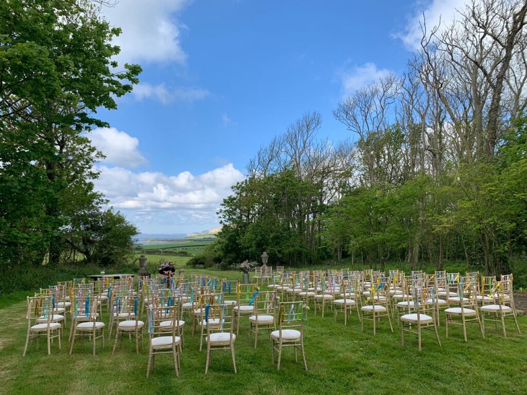 Ceremony ready at Smedmore House -Seaside Wedding venue Dorset