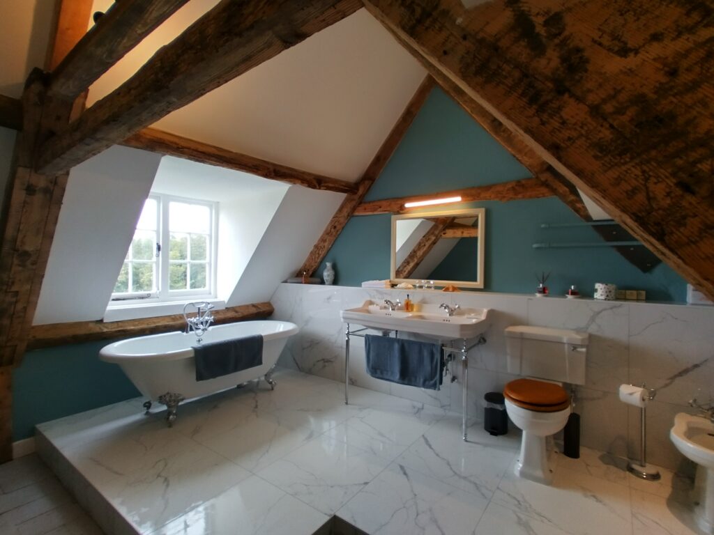 Penthouse Bathroom at Smedmore House, accommodation for rent Dorset